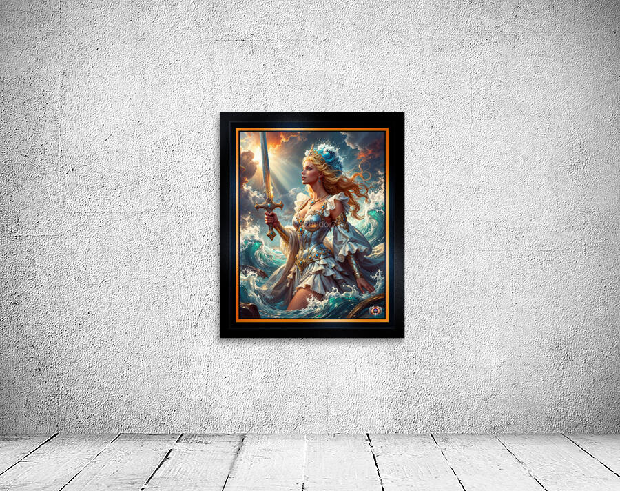 Unveiling Aquilona Luminia Goddess of Water and Light Msmerizing AI Concept Art by Xzendor7 Wall Preview