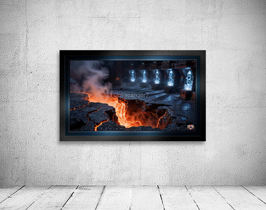 The Volkaroth Volcanic Subterranean Crystalline Sanctum Captivating AI Concept Art by Xzendor7 Wall Preview