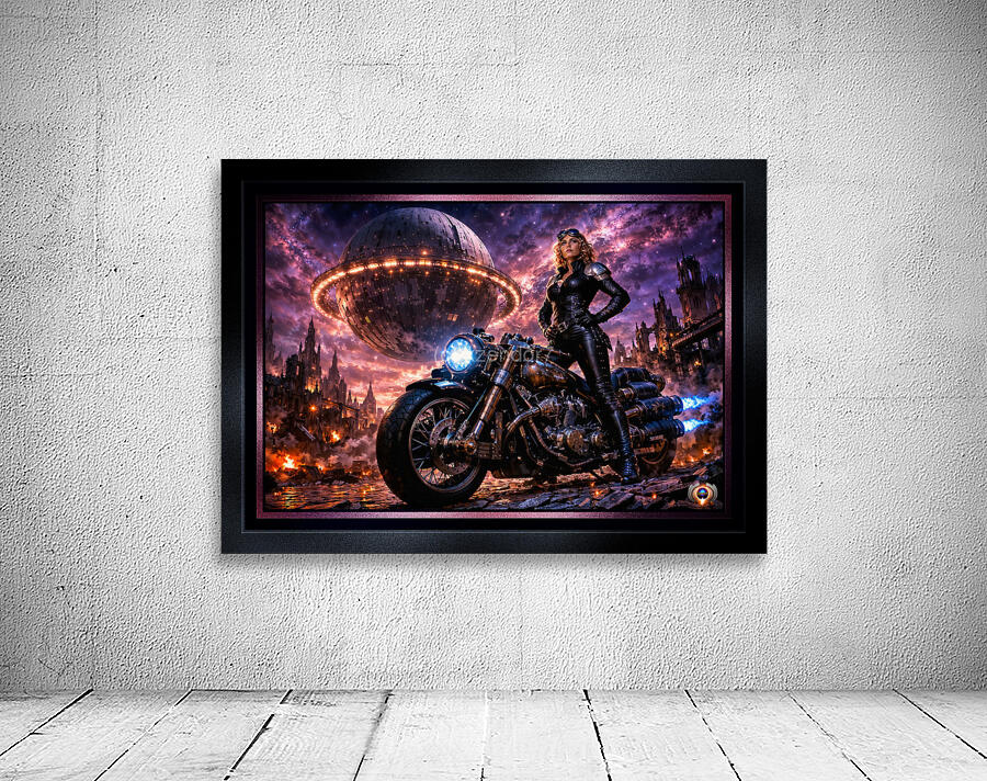 Galactic Portrait Of Livia Rorino Amidst A Cosmic Wasteland Commanding AI Concept Art by Xzendor7 Wall Preview