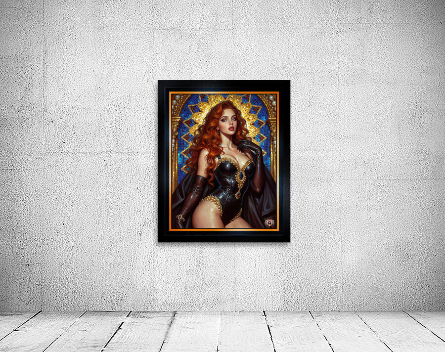 Pinup Diva Portrait Of Liliane Chalmond In Divine Elegance Theatrical AI Concept Art by Xzendor7 Wall Preview