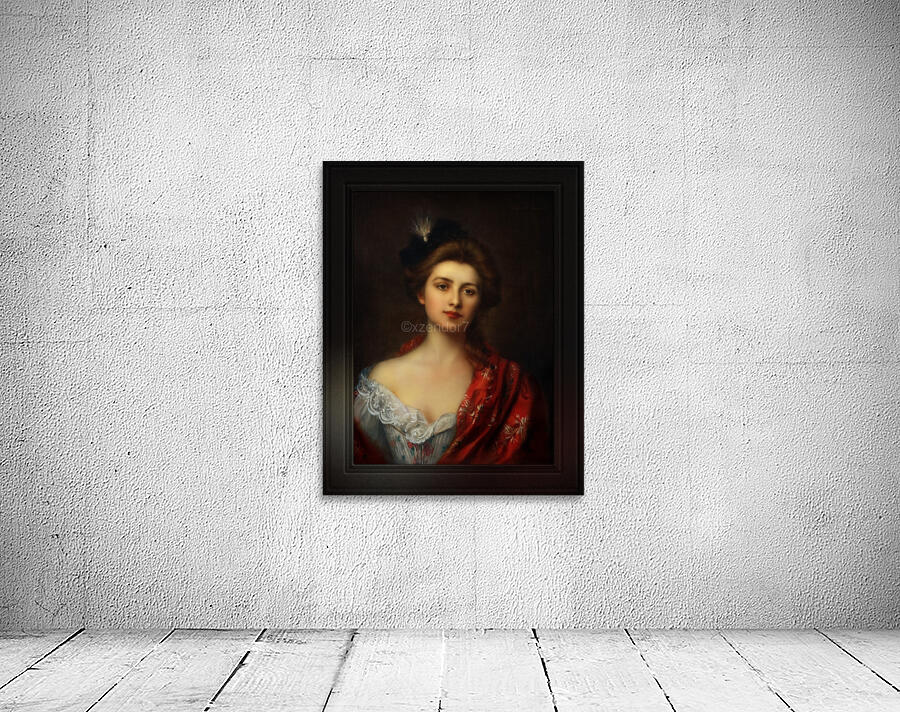 Woman In A Red Embroidered Shawl by Albert Lynch Classical Fine Art Reproduction Wall Preview