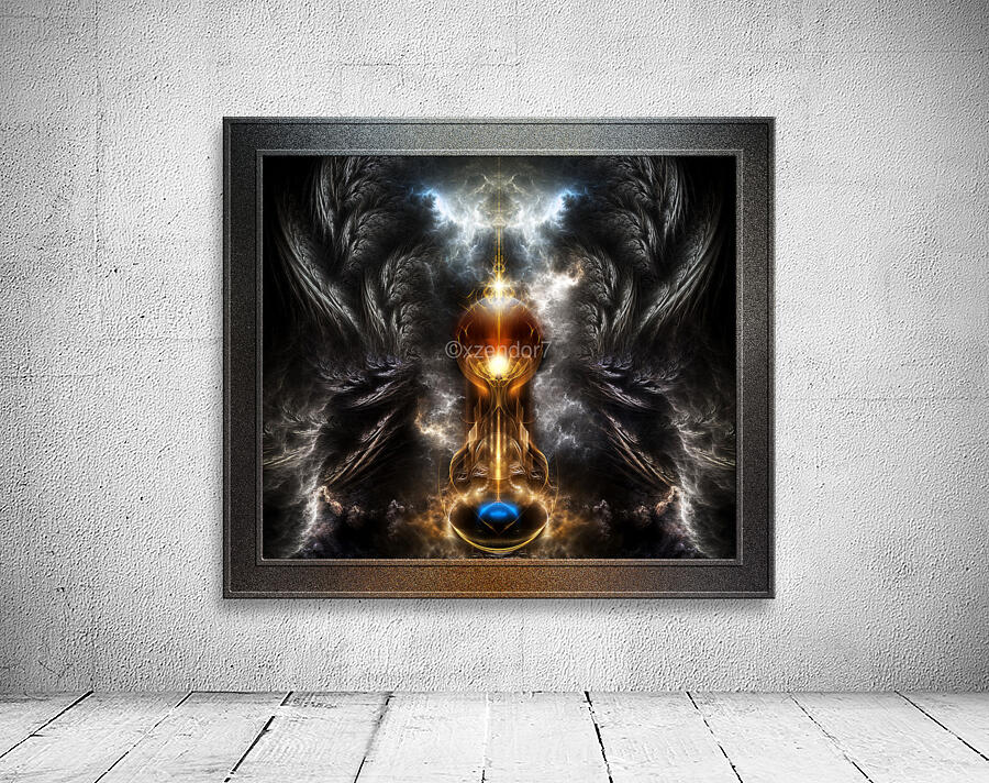 Orb Of Light Winged Fantasy Fractal Art by xzendor7 Wall Art