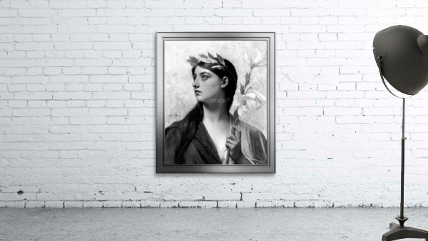 An Allegory of Victory by Jules Joseph Lefebvre Black and White Xzendor7 Old Masters Art Reproductions Wall Preview