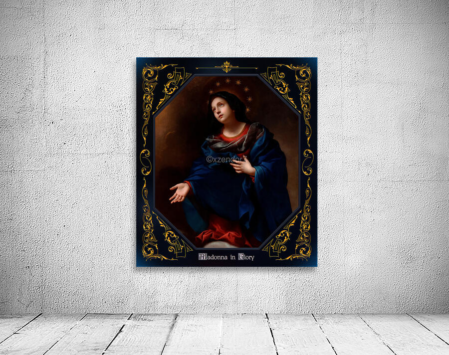 Madonna in Glory by Carlo Dolci Blue Gold Border Xzendor7 Old