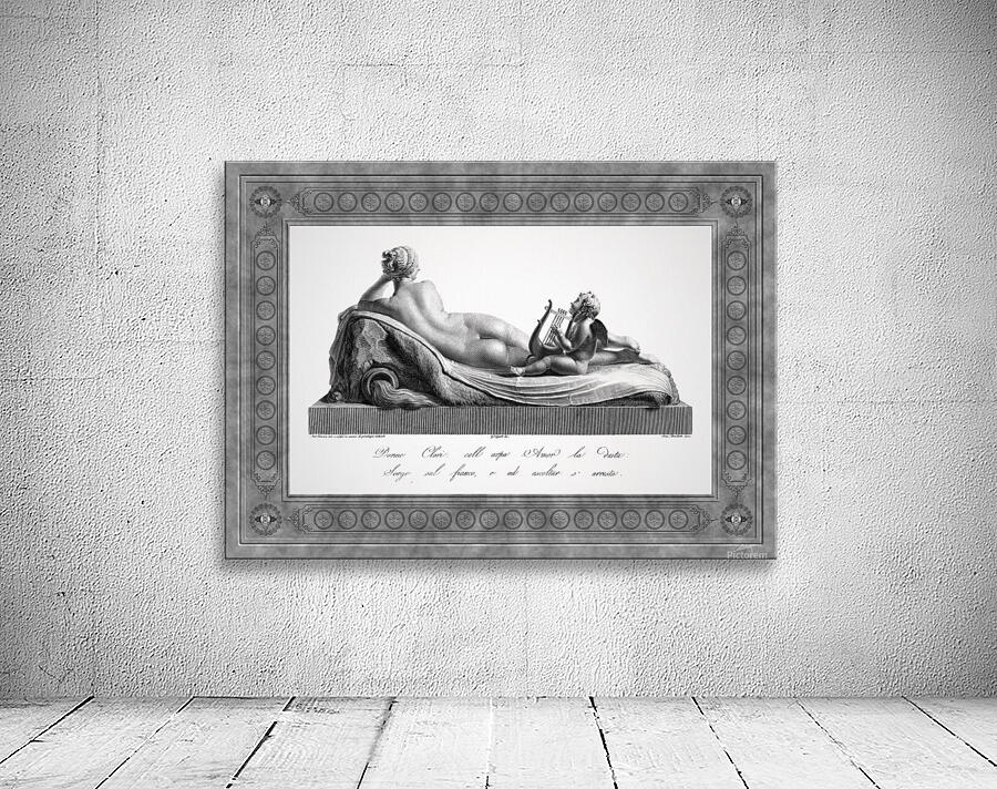 Back view of Venus Reclining Accompanied by Cupid by Antonio