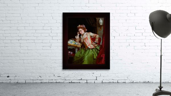 A Pensive Moment by Gustave Jacquet Remastered Xzendor7 Classical Fine Art Old Masters Reproductions Aperçu sur mur