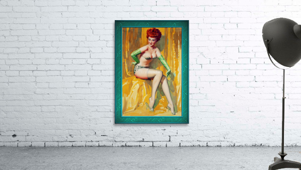 Redhead In A Green Bikini by Bill Medcalf Remastered Vintage Retro Xzendor7 Art Reproductions Aperçu sur mur