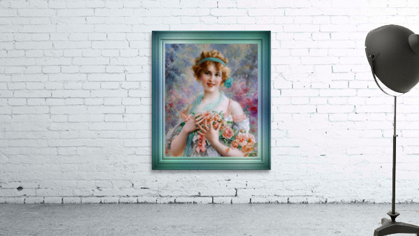 Fille Aux Roses by Emile Vernon Remastered Xzendor7 Vintage Art Old Masters Reproductions Wall Preview