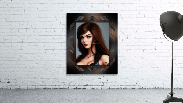 Portrait Of Maciana De Manchiani A Beautiful Fantasy AI Concept Art by Xzendor7 Wall Preview