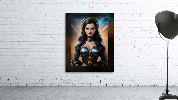 Retro Girl Of The Arkasan Space Age Alluring And Beautiful AI Concept Art by Xzendor7 Wall Preview