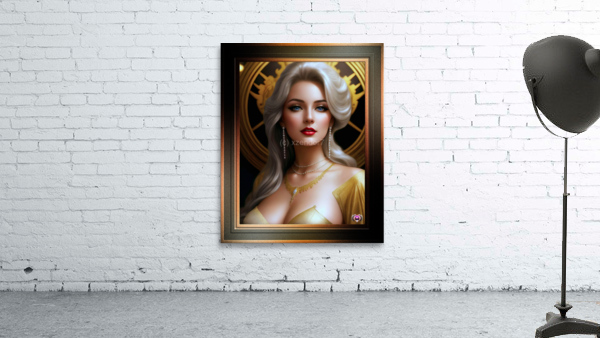 The Captivating Beauty Of Elovia Sevrence Mythological Fantasy AI Concept Art Portrait by Xzendor7 Wall Preview