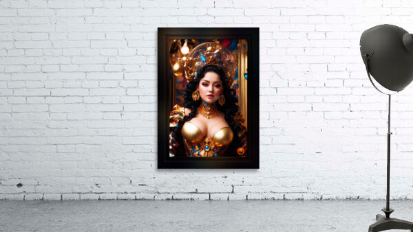 Brianna Tesha Wearing The Tech Crown Gorgeous AI Concept Art by Xzendor7 Wall Preview