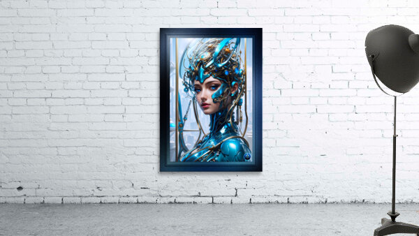 Stunning Cyborg Sci-Fi Portrait Of A Lady AI Concept Art by Xzendor7 Wall Preview