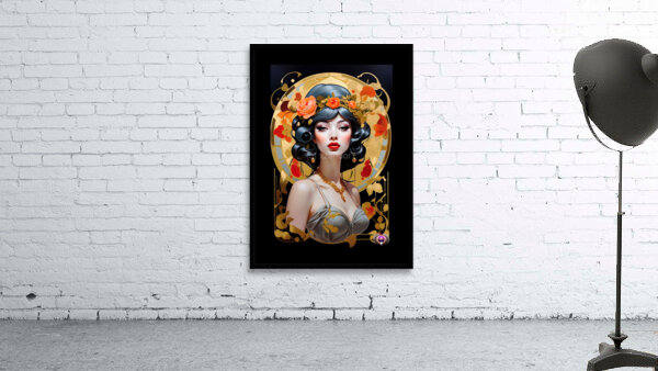 Seeing Past The Future Pop Surrealism Beauty Captivating Portrait Illustraion AI Concept Art by Xzendor7 Wall Preview