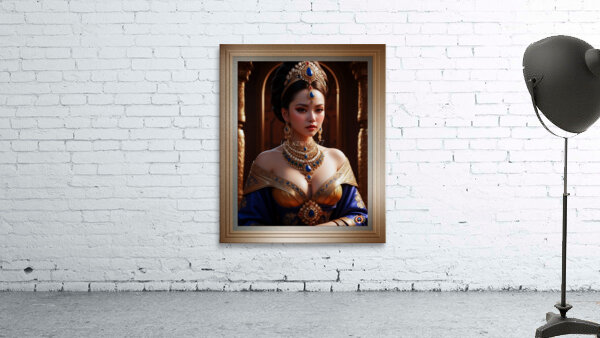 The Elegant Concubine Of Thelous Gorgeous AI Concept Art Portrait by Xzendor7 Wall Preview