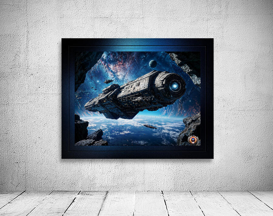 The Plavien Explorer Fleet Astonishting AI Concept Sci-Fi Art by Xzendor7 Wall Preview