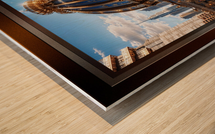 The Golden Arkasian Pavilion Astonishing AI Concept Architectural Art by Xzendor7 Wood print