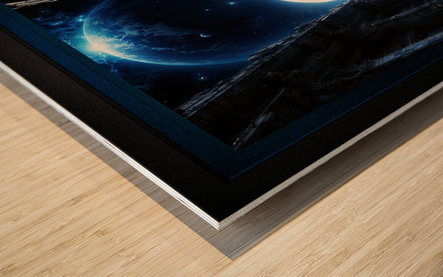The Grand View Of The Cosmos Mesmerizing AI Concept Art by Xzendor7 Wood print