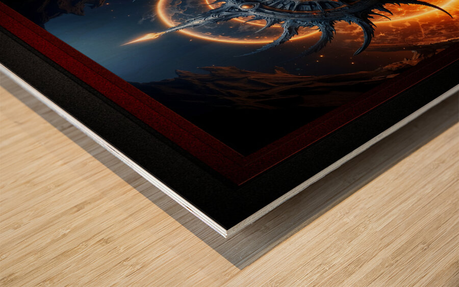 The Talons of Time Stunning Steampunk Fantasy Astonishing AI Concept Art by Xzendor7 Wood print