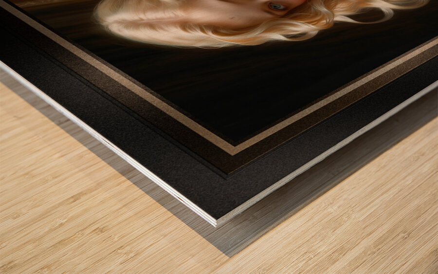 Her Graceful Beauty AI Concept Art Alluring Portrait by Xzendor7 Wood print