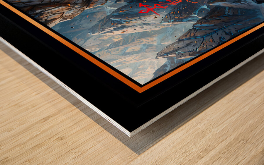 A Mysterious Ancient Temple Hidden In A Snow-Capped Mountain Landscape Awe-Inspiring AI Concept Art by Xzendor7 Impression sur bois