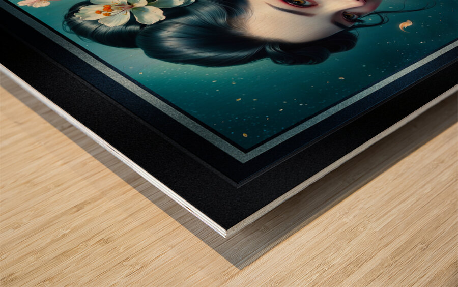 The Elegant Japanese Woman Aoi Amaya Surrounded By Cherry Blossoms Gorgeous AI Concept Art by Xzendor7 Wood print