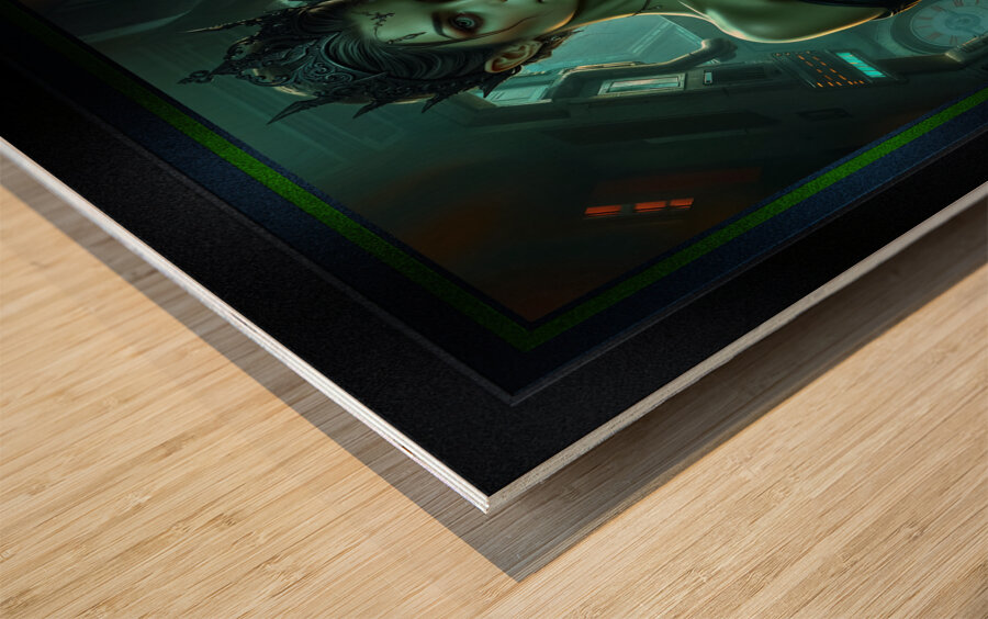 A Futuristic Fantasy Art Portrait Of The Exquisite And Enchanting Elysiane Veradelle Mesmerizing AI Concept Art by Xzendor7 Wood print