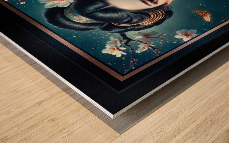 The Essence of Elegance Timeless Portrait of Aiko Nishikawa Captivating AI Concept Art by Xzendor7 Wood print