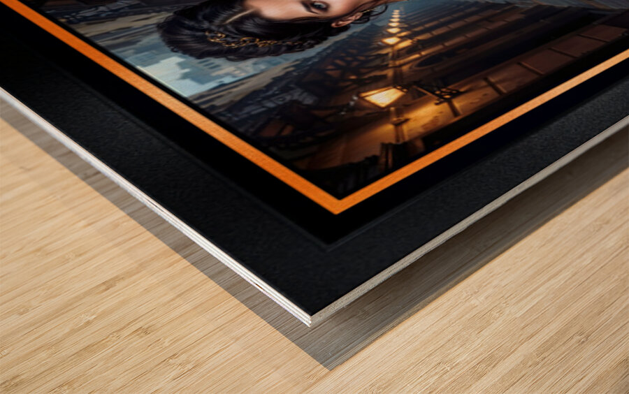 Tenchia Feltetti Walking With Her Panther Mesmerizing AI Concept Art by Xzendor7 Wood print