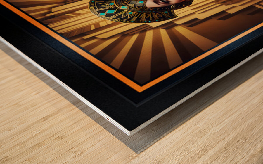 Majestic Portrait Of Rilva Erenia Amidst Golden Architecture Stunning AI Concept Art by Xzendor7 Wood print