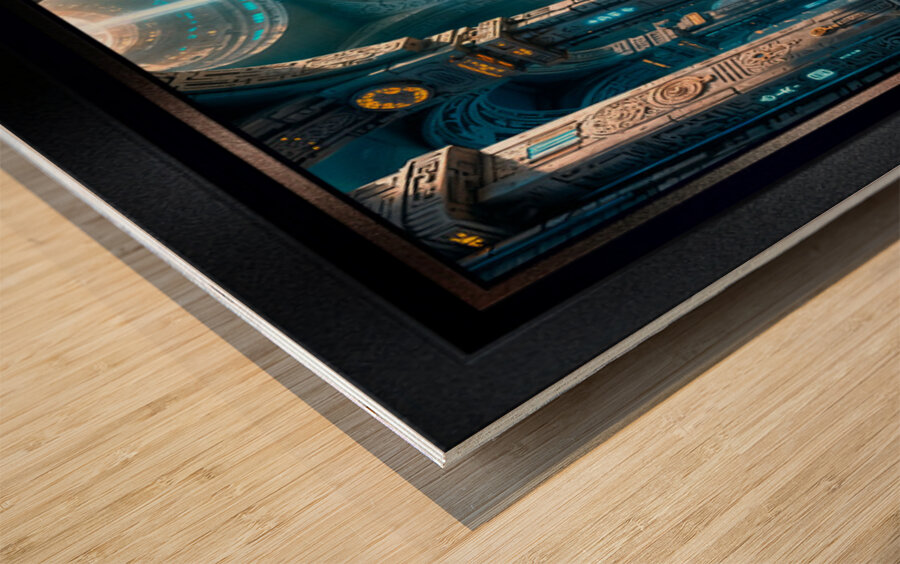 Metrelda Avinox Cadet Of Morvath Keep On Her Hovercycle Mesmerizing AI Concept Art by Xzendor7 Wood print