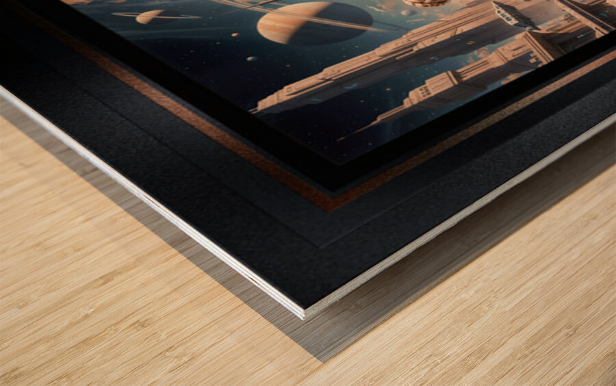 Ylara Fynra Poised On Her Jaxtor M113 In Caelum City Stunning AI Concept Art by Xzendor7 Wood print