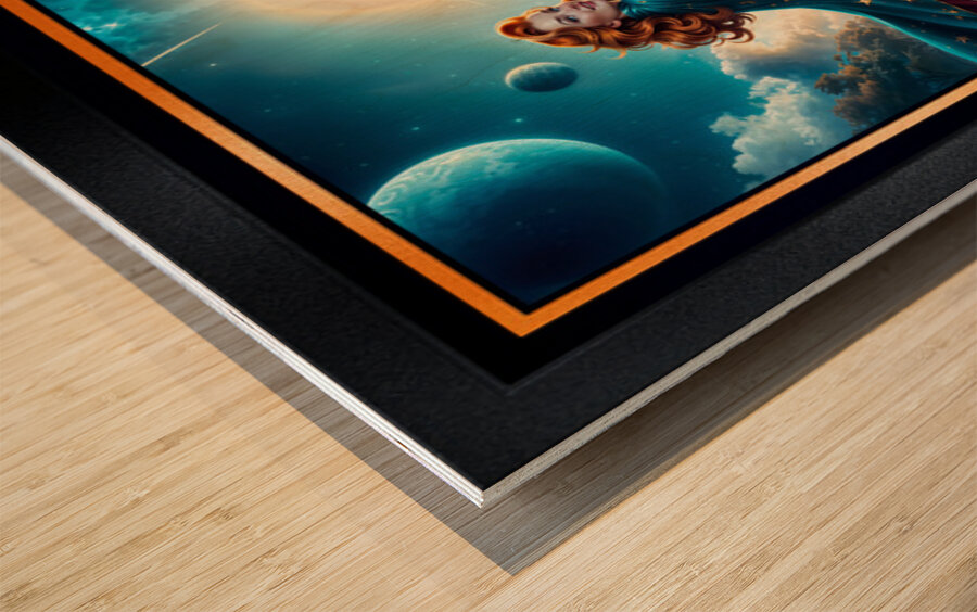 Uranna Laxien Evading Alien Craft On Her Fyrnax Motorcycle Gorgeous AI Concept Art by Xzendor7 Wood print