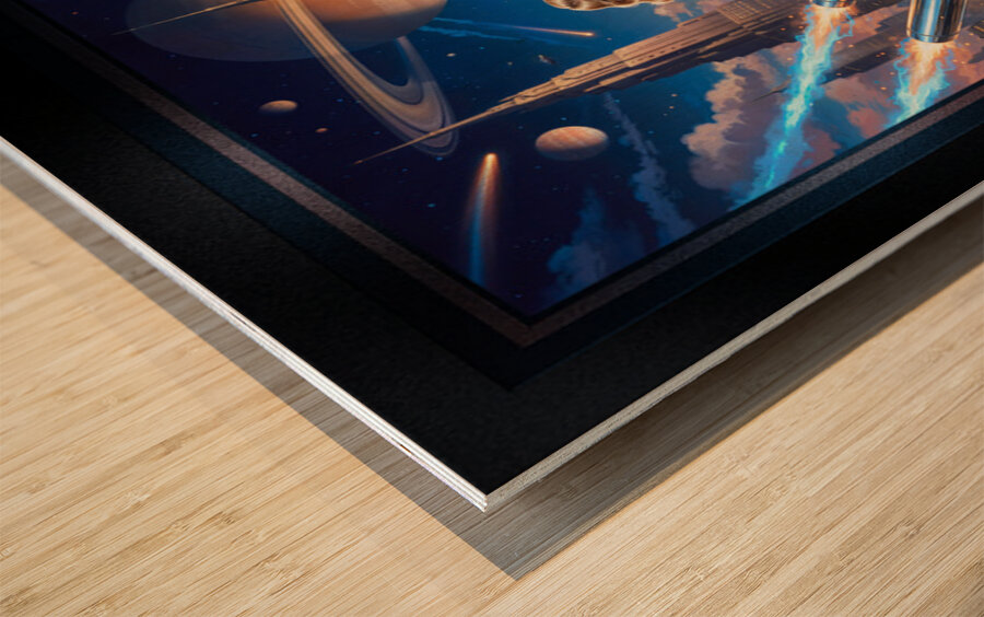 Urra Tyrlan Riding Her Deblenus Cr93721 Power Bike Portrait Gorgeous AI Concept Art by Xzendor7 Wood print