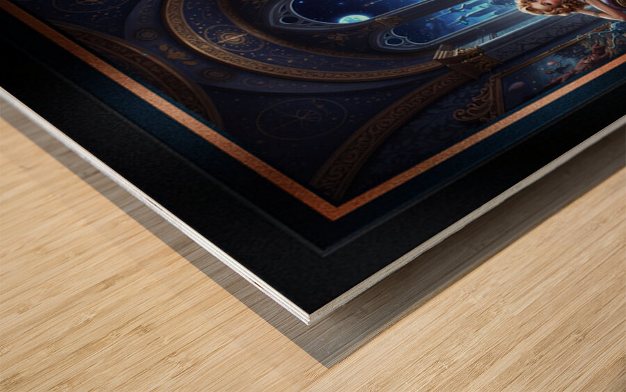 Stellara Wynthra Reclining In Celestial Gothic Chamber Captivating AI Concept Art by Xzendor7 Wood print