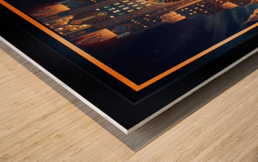 Ryana Drelis Amidst the Towers of The Aurelian Spires Striking AI Concept Art by Xzendor7 Wood print