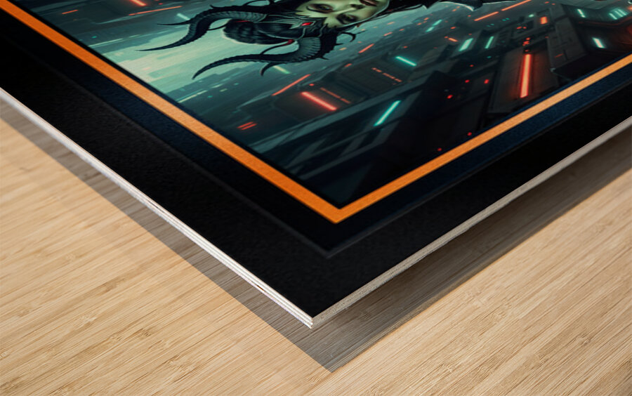 Vaelthra Vornis Leads Her Iron Fangs Through Thorenbah Striking AI Concept Art by Xzendor7 Wood print