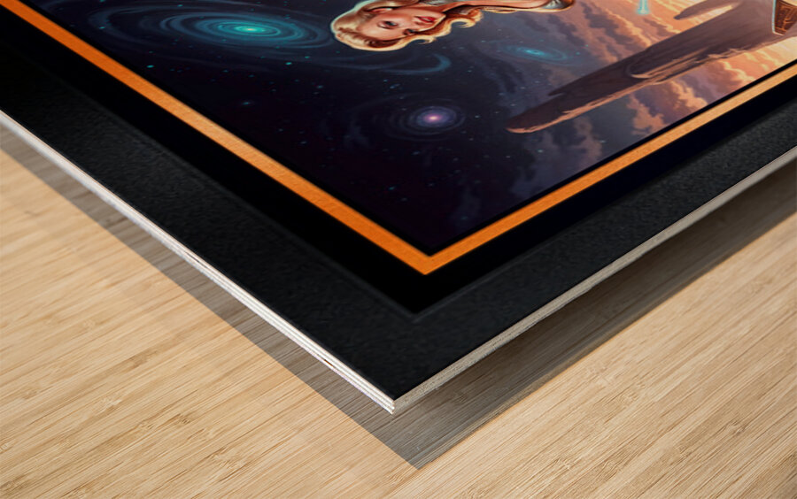 Retro-Futuristic Portrait Of Suralia Valdis By Telivus Cruiser Striking AI Concept Art by Xzendor7 Wood print