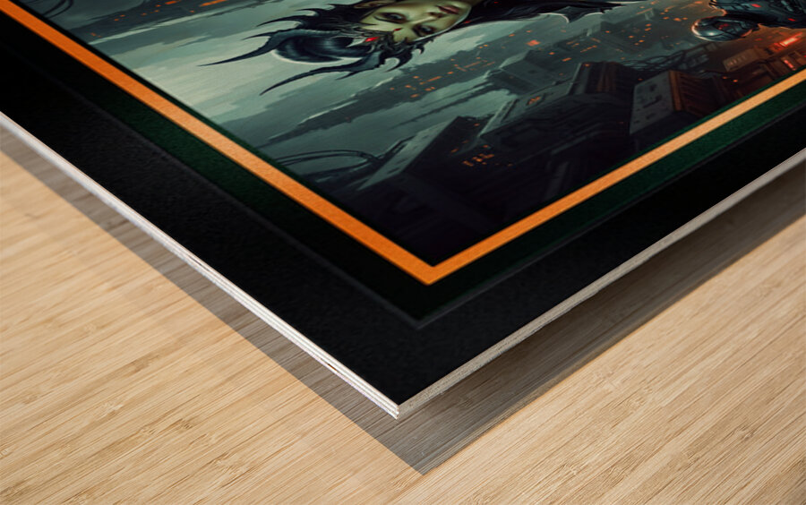 Dark Fantasy Warrior Queen Portrait Of Vyrana Velthra Captivating AI Concept Art by Xzendor7 Wood print