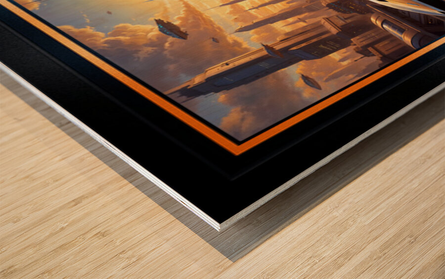 Fusion Beauty Liora Vossfeldt Amidst Deblian Metropolis Stunning AI Concept Art by Xzendor7 Wood print