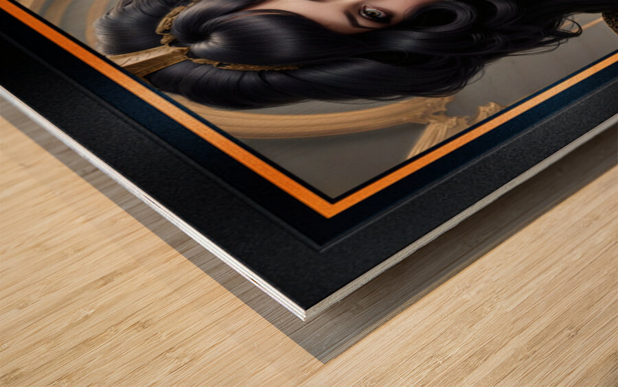 Fantasy Art Portrait Of Regal Beauty Lady Mirielle Diodorus Mesmerizing AI Concept Art by Xzendor7 Wood print