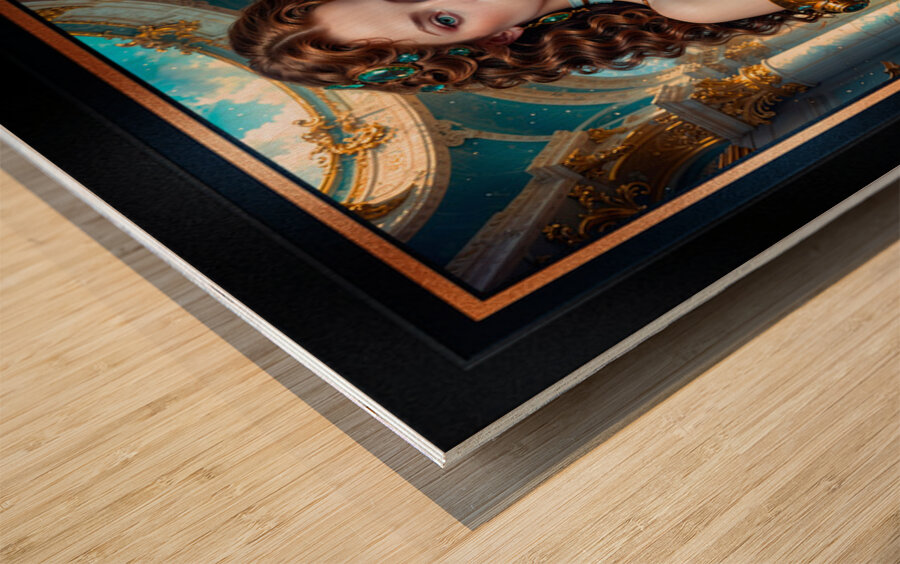 Mechanical Beauty Rhylia Whithamore A Cybernetic Aristocrat Striking AI Concept Art by Xzendor7 Wood print