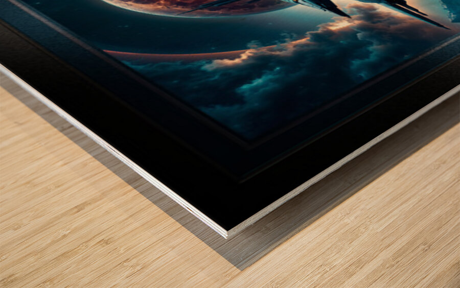 Thalassa Ardentia Emergence From Orlence Dimensional Gate Astonishing AI Concept Art by Xzendor7 Wood print