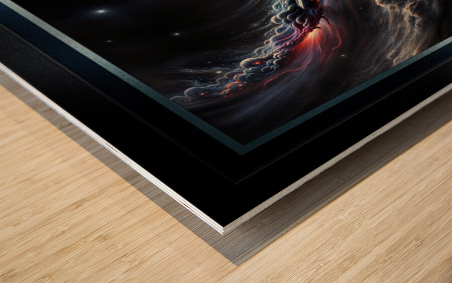 Starship Paradin Vorn Astral Assimilation Visionary Art Mesmerizing AI Concept Art by Xzendor7 Wood print