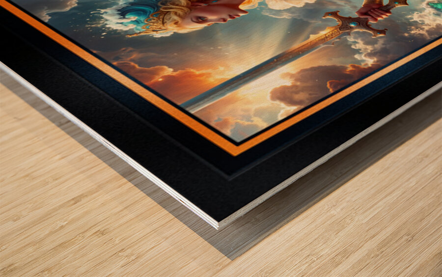 Unveiling Aquilona Luminia Goddess of Water and Light Msmerizing AI Concept Art by Xzendor7 Wood print