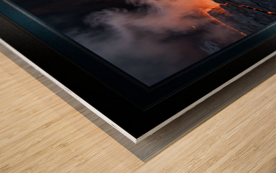 The Volkaroth Volcanic Subterranean Crystalline Sanctum Captivating AI Concept Art by Xzendor7 Wood print