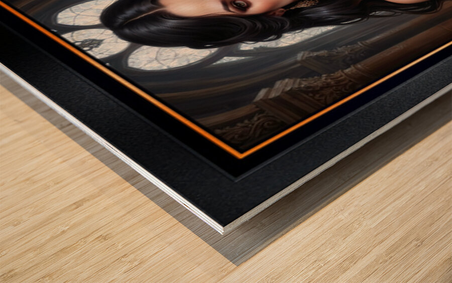 The Dark Elegance The Gothic Beauty Lirael von Schattenburg Gorgeous AI Concept Art by Xzendor7 Wood print
