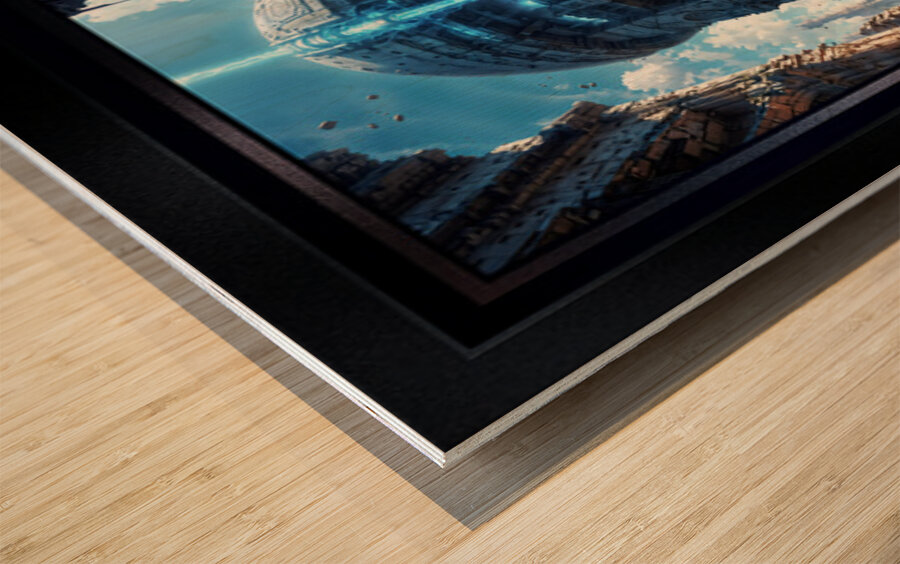 Destruction Of Eslivan A Chronicle Of The Fall Of Trevus Captivating AI Concept Art by Xzendor7 Wood print