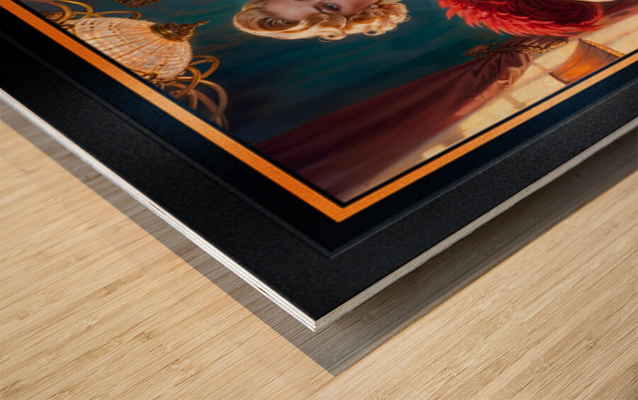 Portrait of Elara Hochberg Within Interior Antique Setting Stunning AI Concept Art by Xzendor7 Wood print