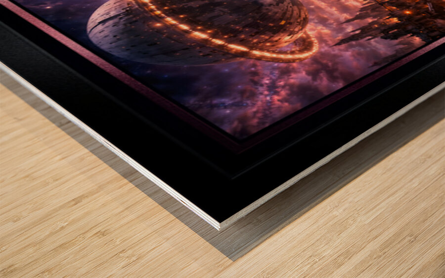 Galactic Portrait Of Livia Rorino Amidst A Cosmic Wasteland Commanding AI Concept Art by Xzendor7 Wood print